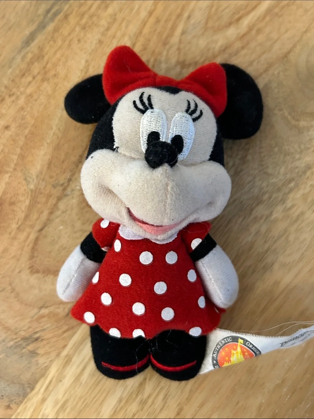 Disney Minnie Mouse Plush in Red Polka Dot Dress mini collectible 4”